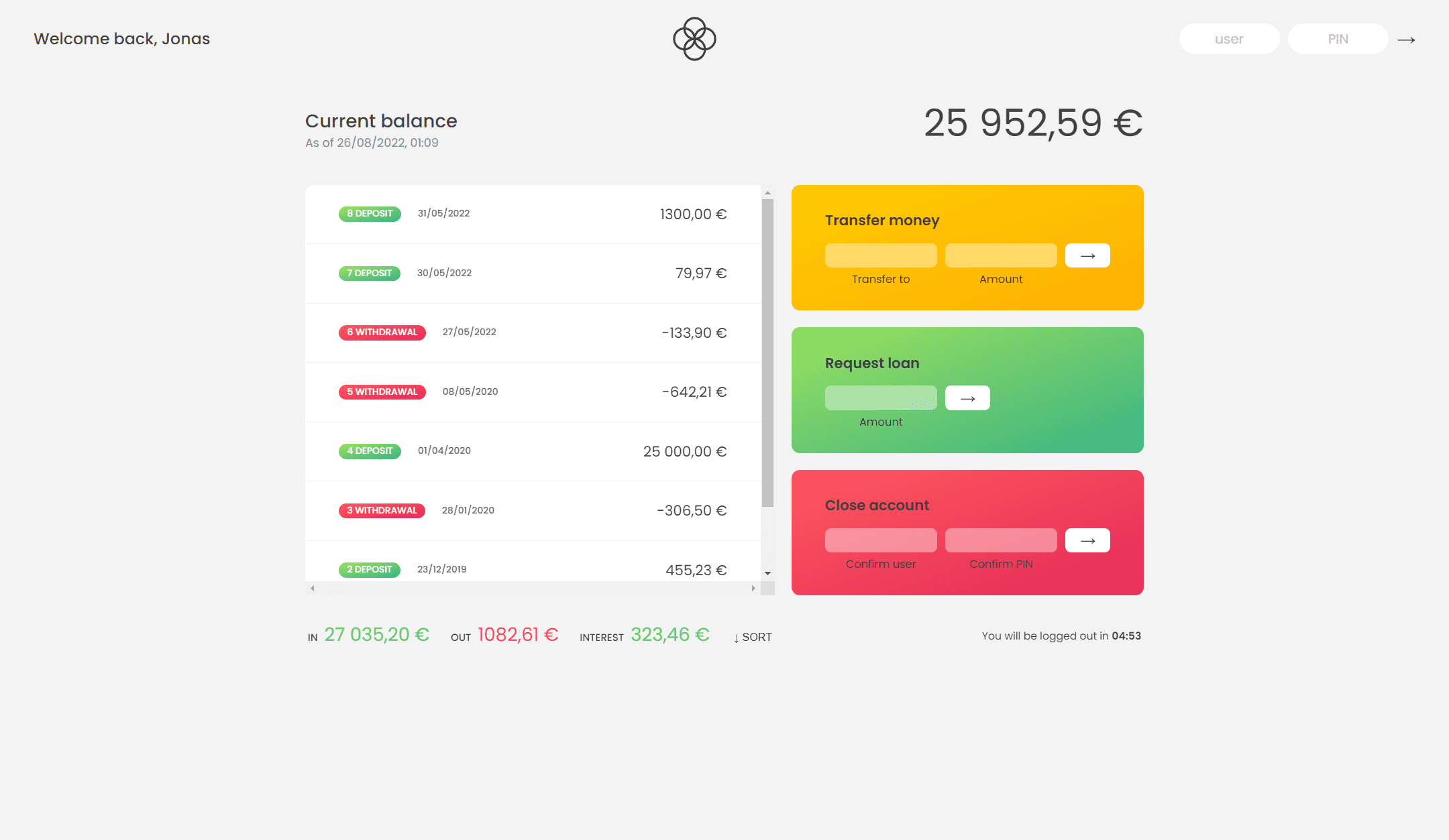 Bankist app project